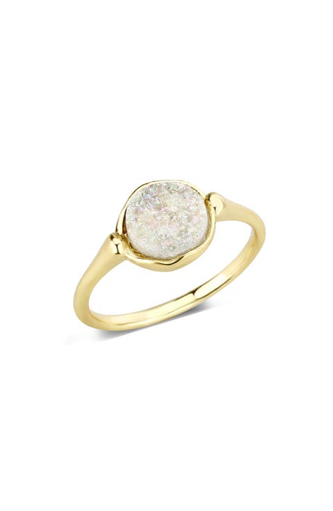 Semi-Precious Round Drusy Ring