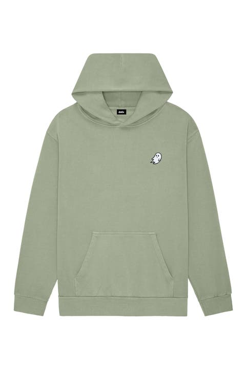 Mens Ghost Midweight Fleece Relaxed Hooded Sweatshirt