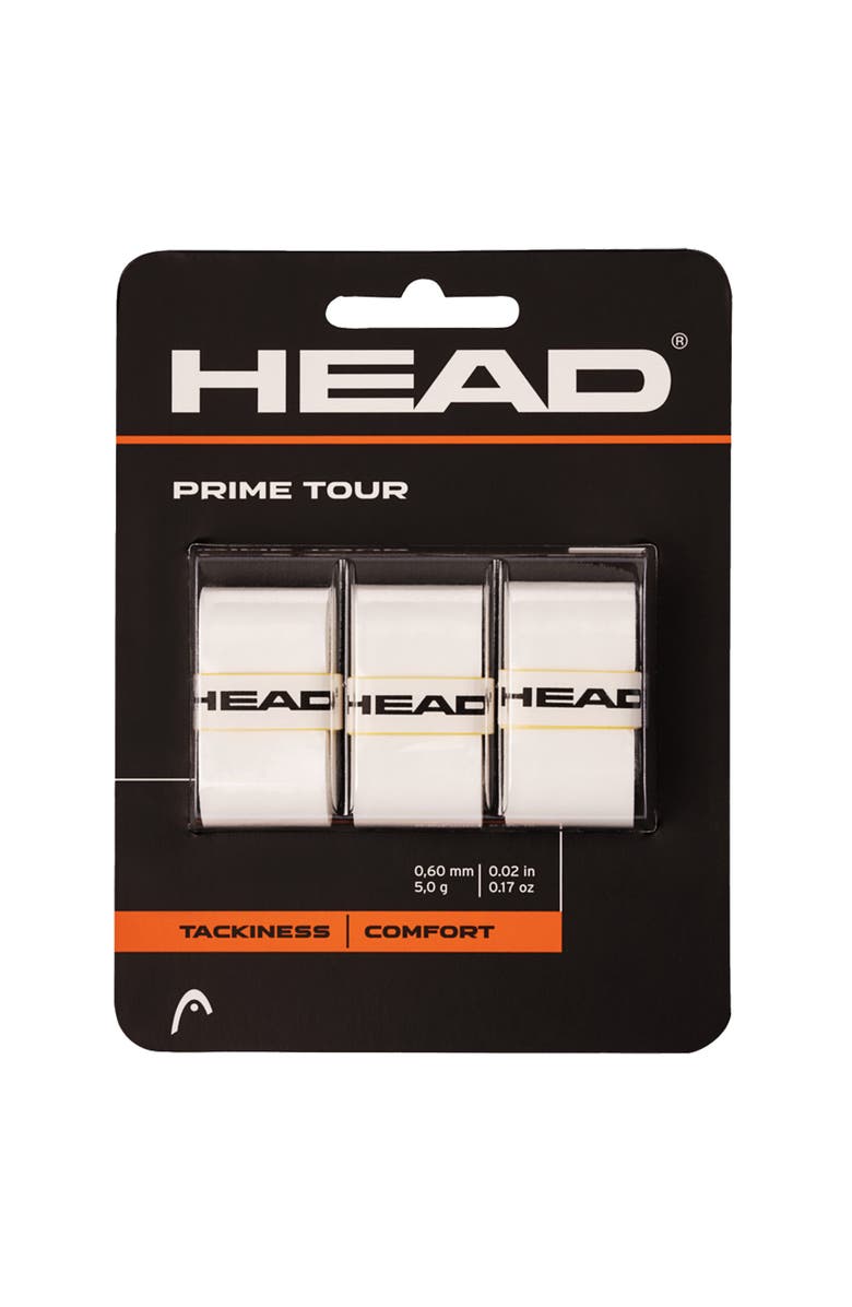 HEAD Prime Tour 3 Pack White Overgrip, Main, color, White
