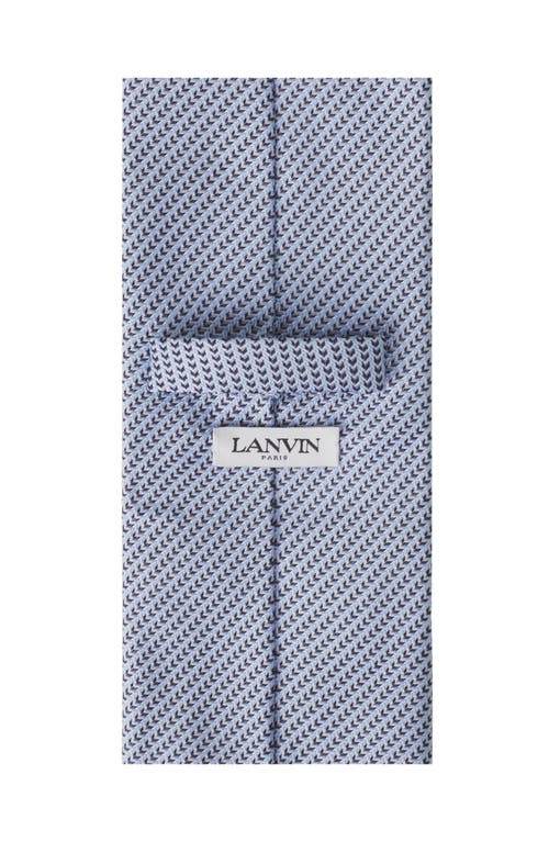 Lanvin Mini Chevron Silk Tie In Blue