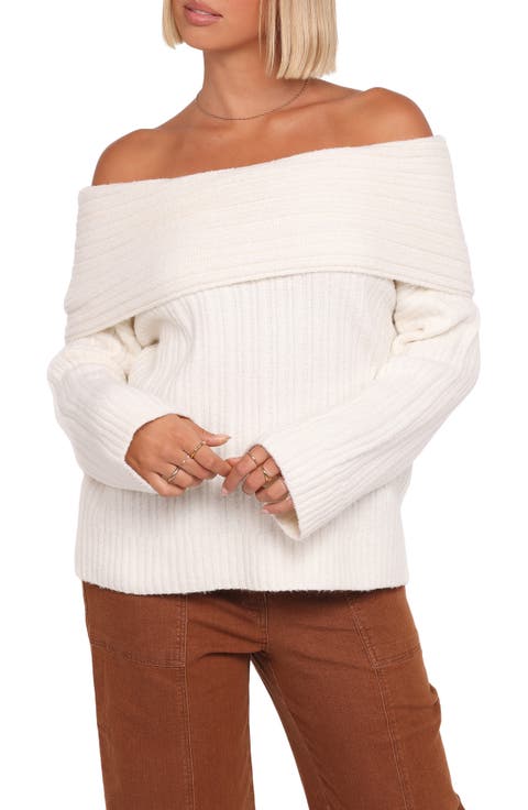 Kenny Off the Shoulder Rib Sweater