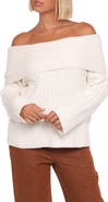 Petal & Pup Kenny Off the Shoulder Rib Sweater