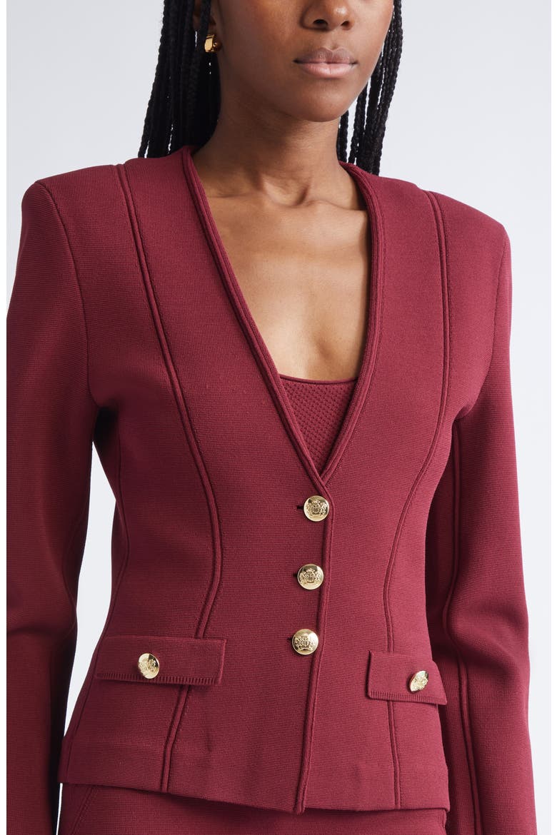 Kay Santa Roma Knit Jacket, Alternate, color, BORDEAUX