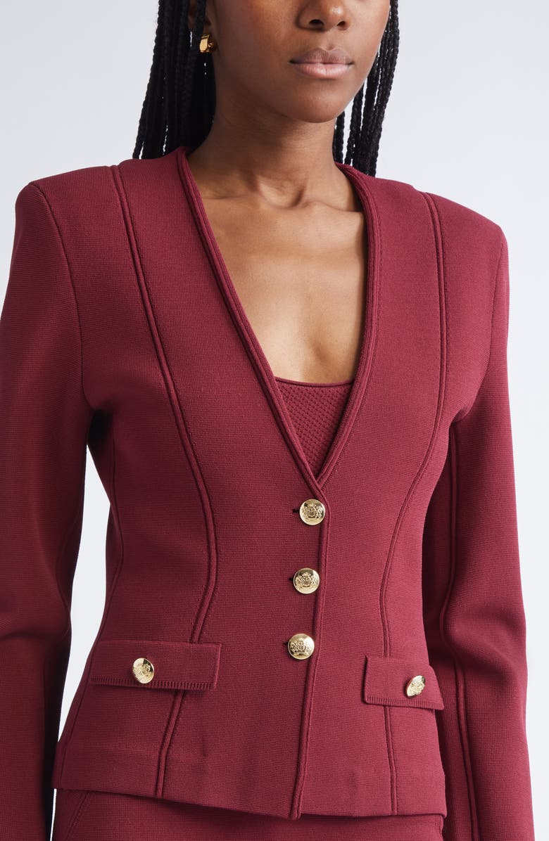 ST. JOHN Kay Santa Roma Knit Jacket, Alternate, color, Bordeaux