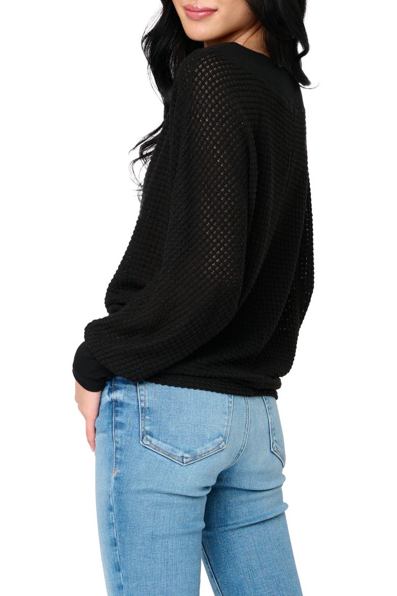 Wheels Up Open Weave Sweater, Alternate, color, BLACK