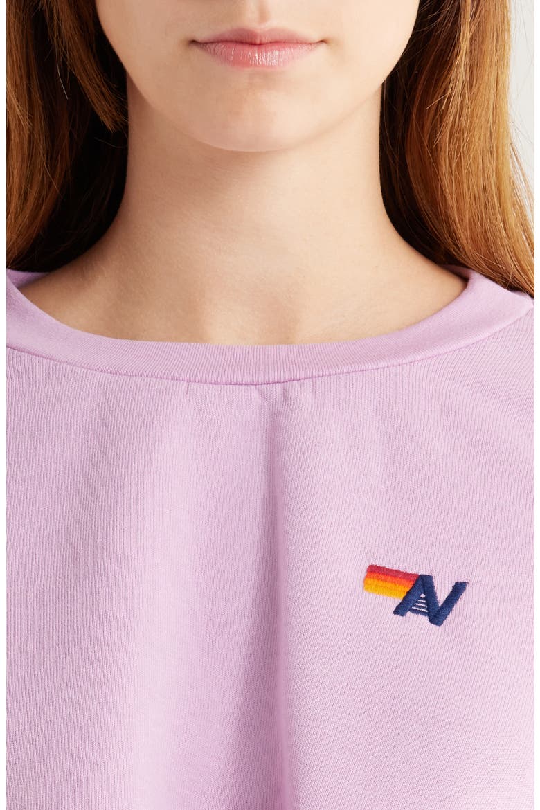 Rugby Stitch Crop Sweatshirt, Alternate, color, MAUVE