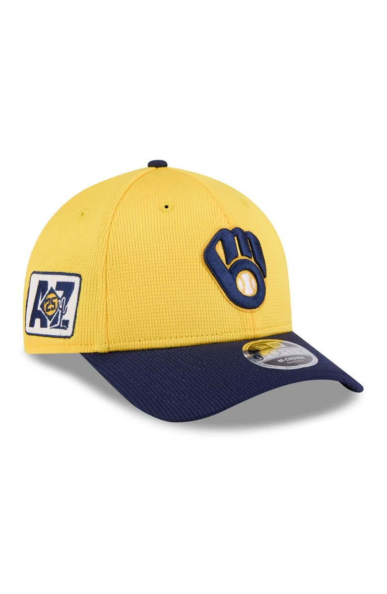 New Era Men's New Era  Gold/Navy Milwaukee Brewers 2025 Spring Training 9FORTY Adjustable Hat, Main, color, 