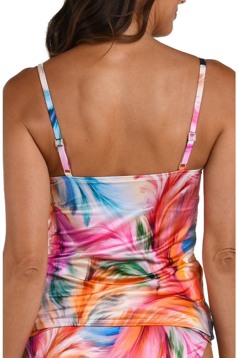 Feathered Impression Tankini Top, Alternate, color, PINK MULTI