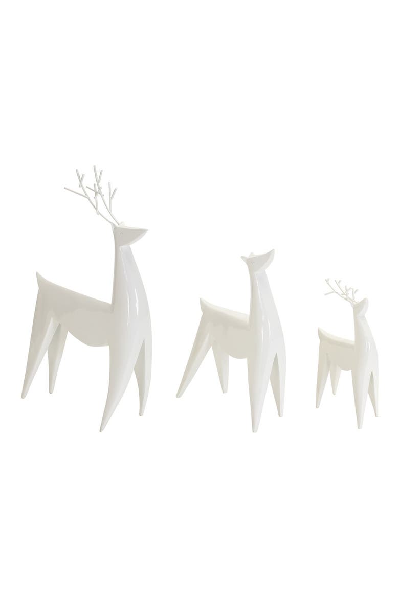 Deer Figurines, Main, color, WHITE