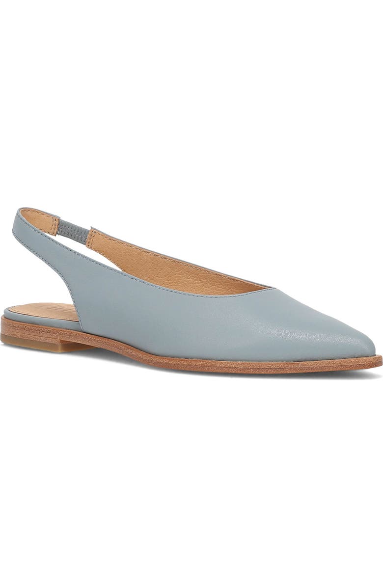 Frye Kenzie Pointed Toe Slingback Flat, Main, color, Steel Blue