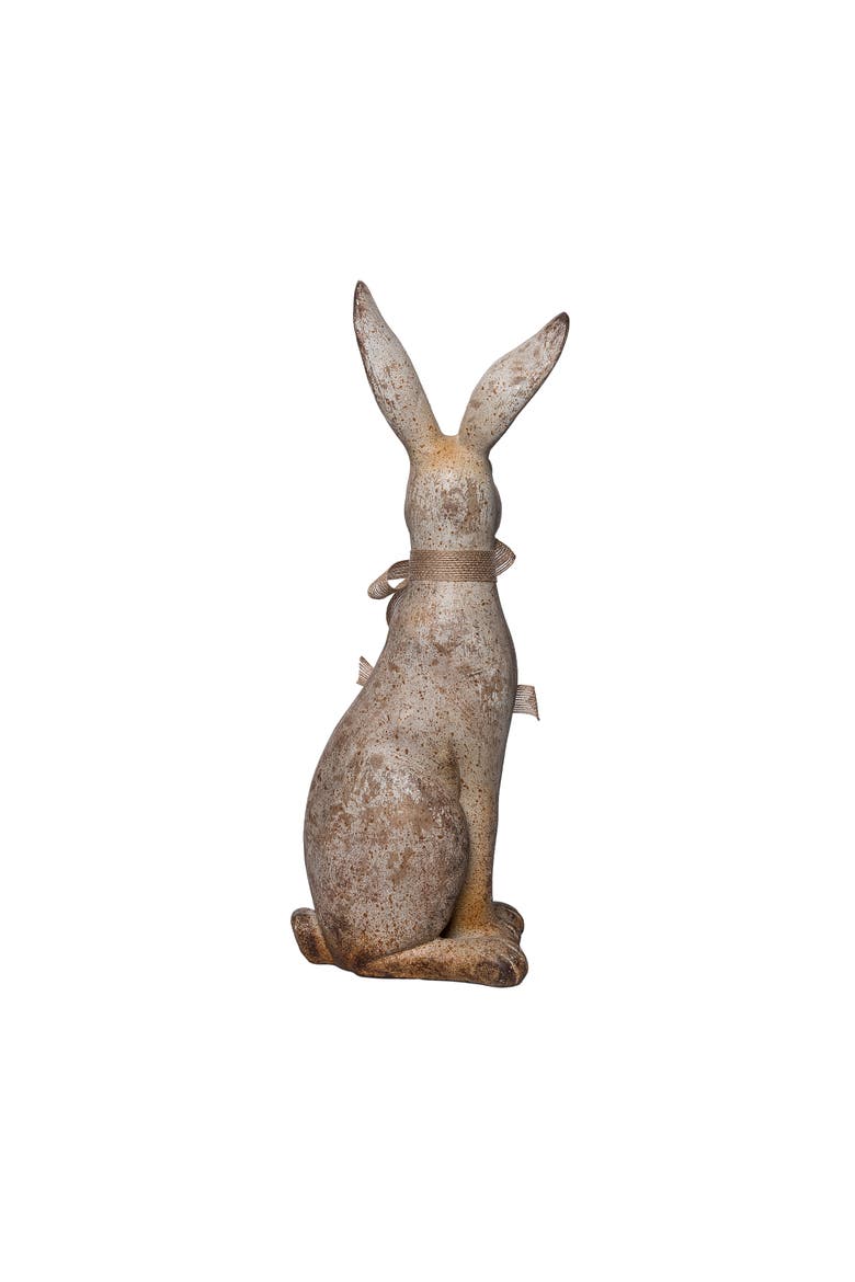 18 Inch MGO Sitting Garden Bunny Resin Multicolored for Spring Home Decor, Alternate, color, Brown