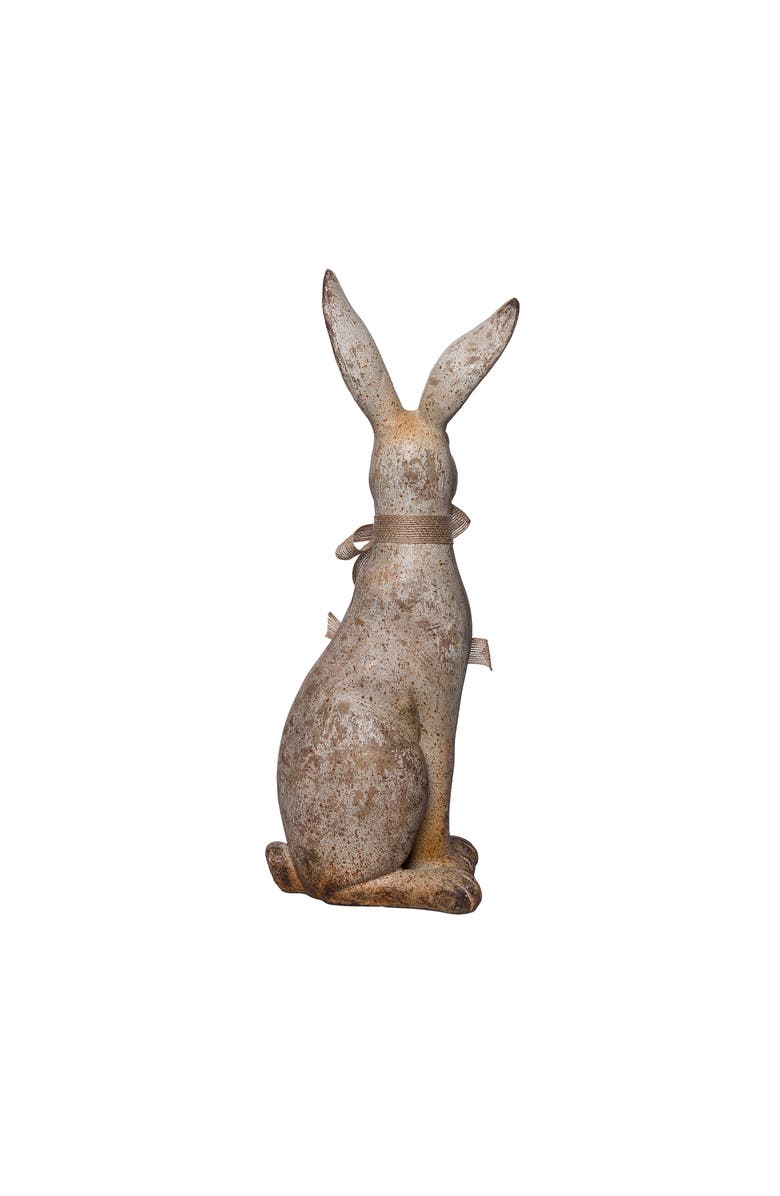 Transpac 18 Inch MGO Sitting Garden Bunny Resin Multicolored for Spring Home Decor, Alternate, color, Brown