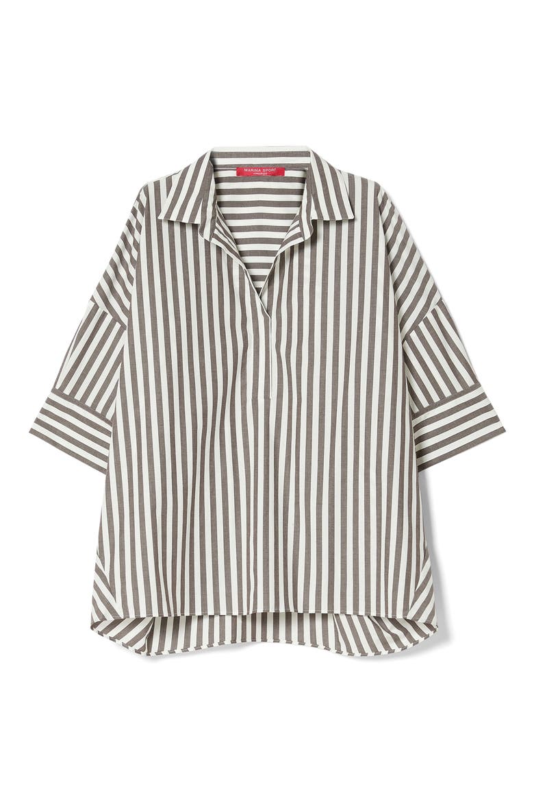 Boa Stripe Stretch Cotton Top, Alternate, color, CHOCOLATE