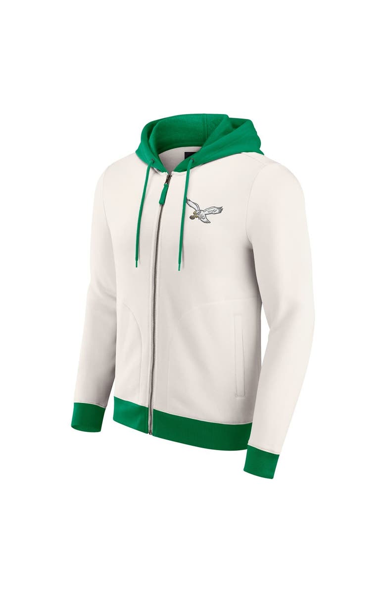 Darius Rucker Collection by Fanatics Men's Darius Rucker Collection by Fanatics Cream Philadelphia Eagles Distressed Graphics Full-Zip Hoodie, Alternate, color, Cream