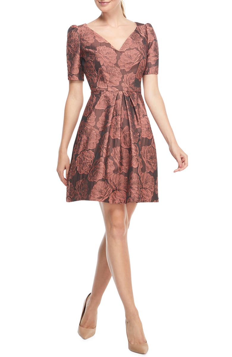 Gal Meets Glam Collection Ingrid Jacquard Fit & Flare Dress, Main, color, 