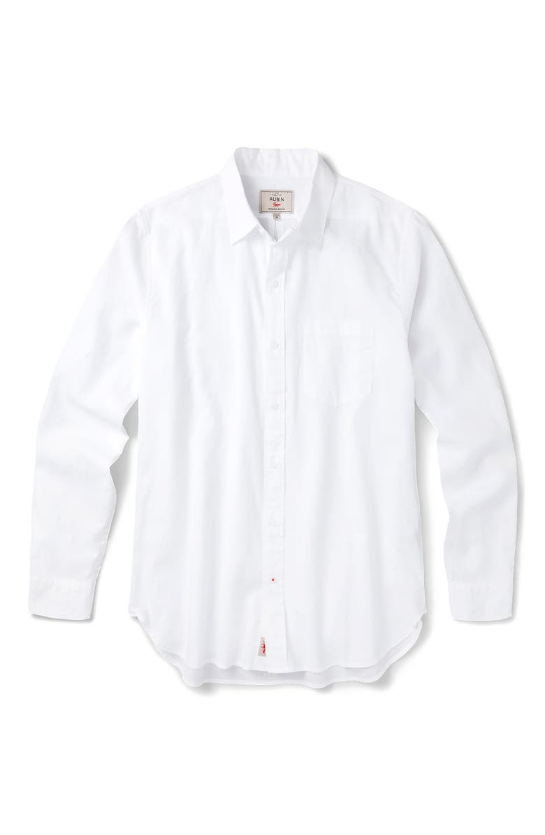Aubin Grainsby Linen Cotton Relaxed Shirt, Alternate, color, White