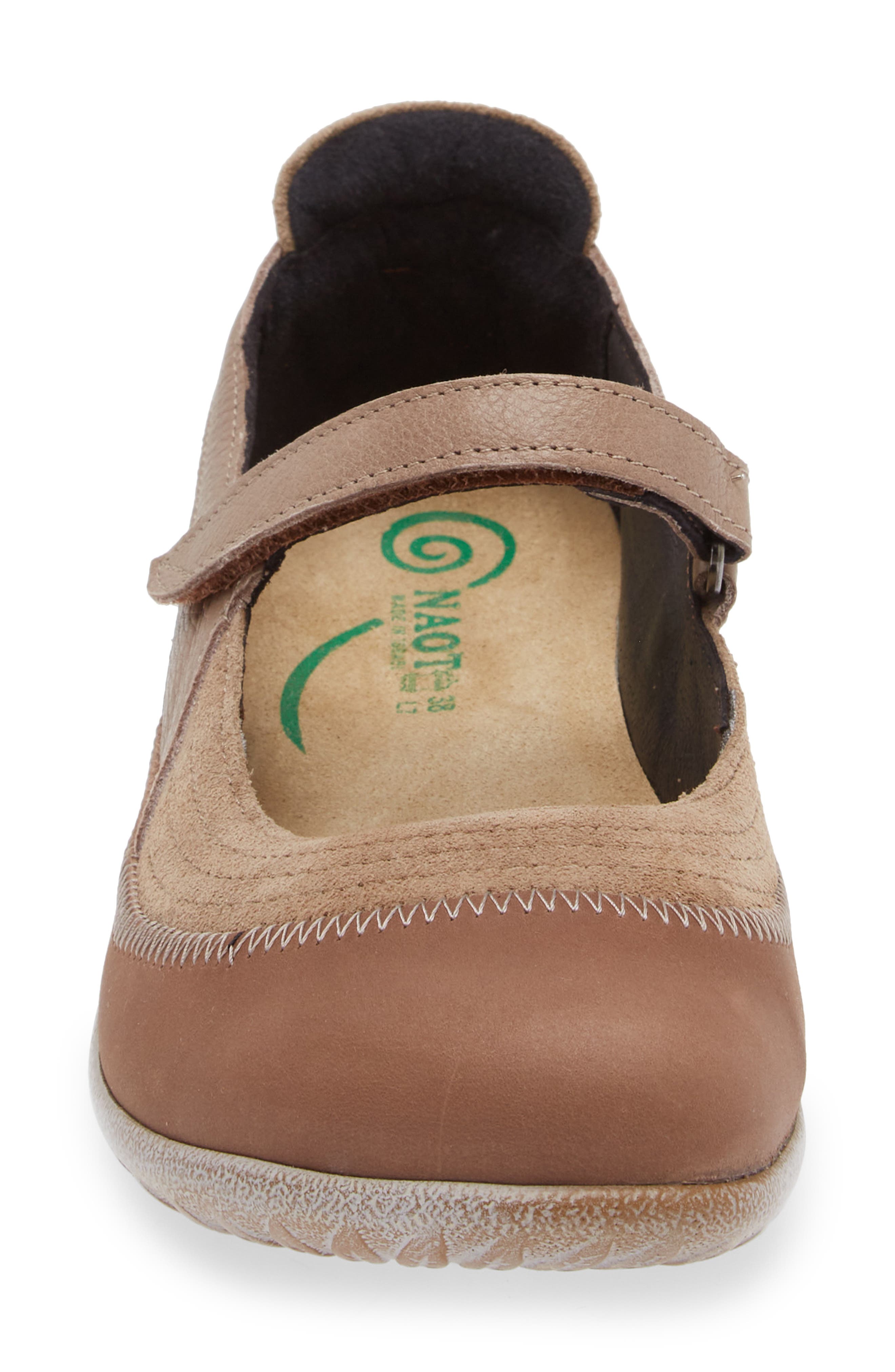 Naot Kirei Mary Jane Flat, Alternate, color, Almond/ Bark/ Stone