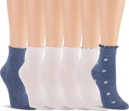 Laundry by Shelli Segal 6-Pack Assorted Lettuce Edge Anklet Socks
