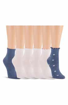 Laundry by Shelli Segal 6-Pack Assorted Lettuce Edge Anklet Socks