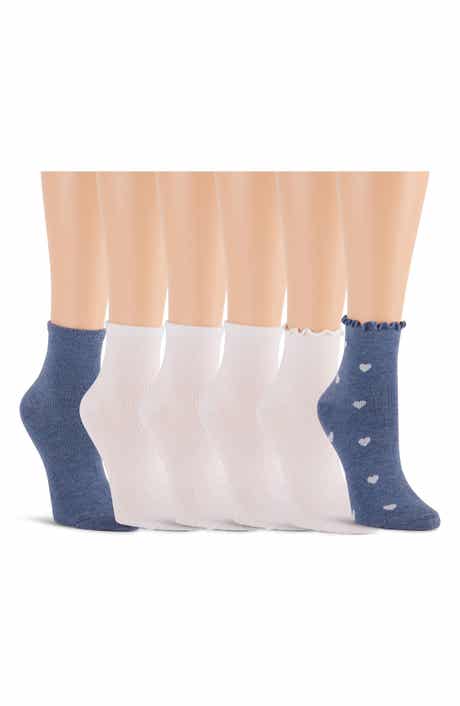 Laundry by Shelli Segal 6-Pack Assorted Lettuce Edge Anklet Socks