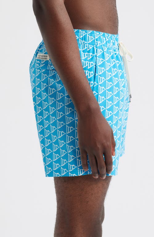 Fair Harbor The Bungalow Water Repellent Swim Trunks In Blue