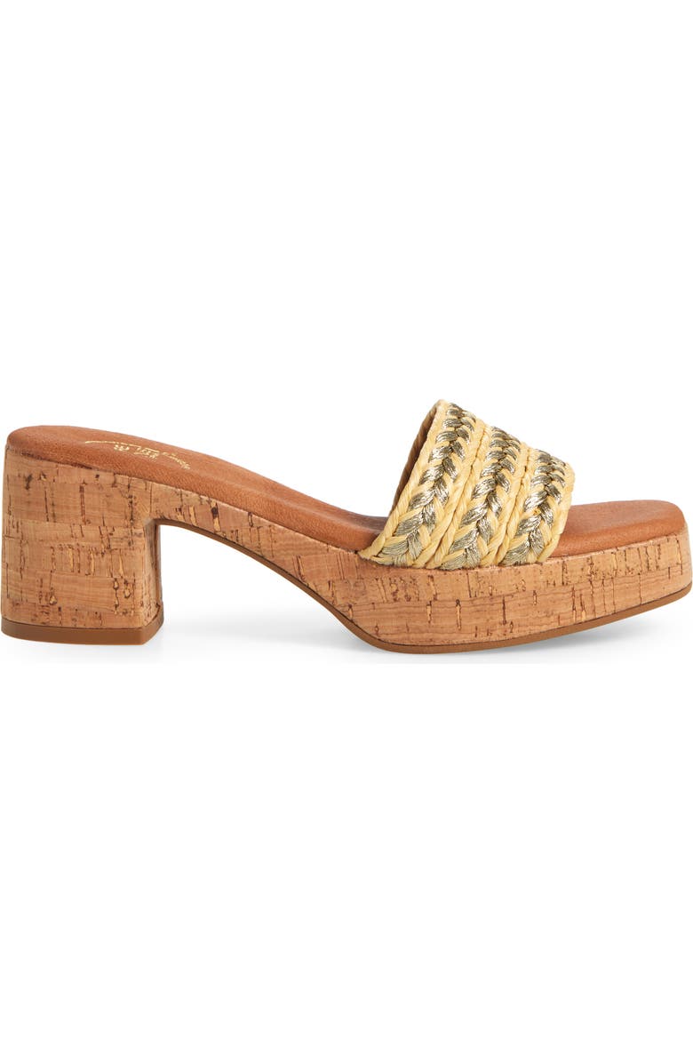 André Assous Cypress Raffia Platform Slide Sandal, Alternate, color,