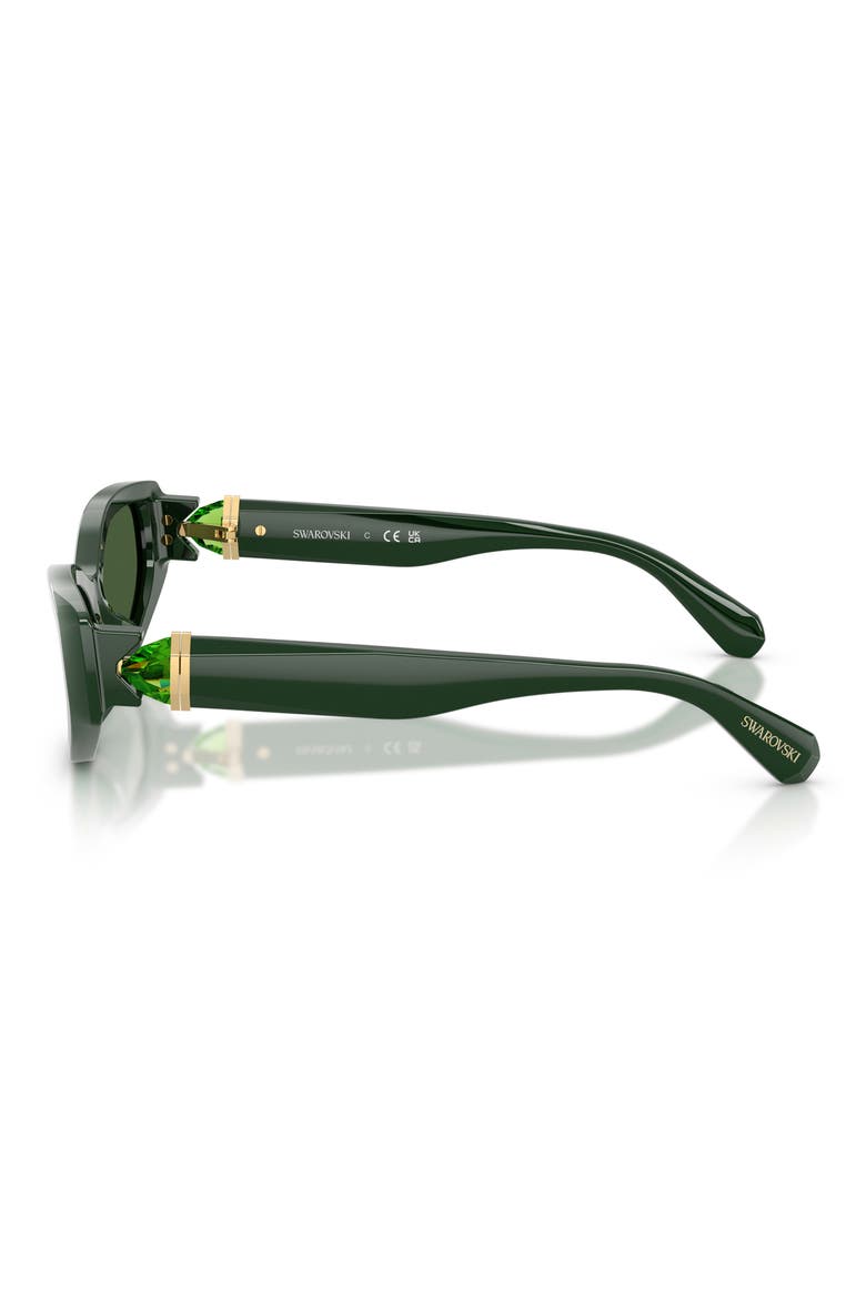 55mm Cat Eye Sunglasses, Alternate, color, DARK GREEN / DARK GREEN