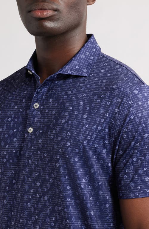 Johnnie-o Tumbleweed Desert Print Prep-formance Golf Polo In Navy
