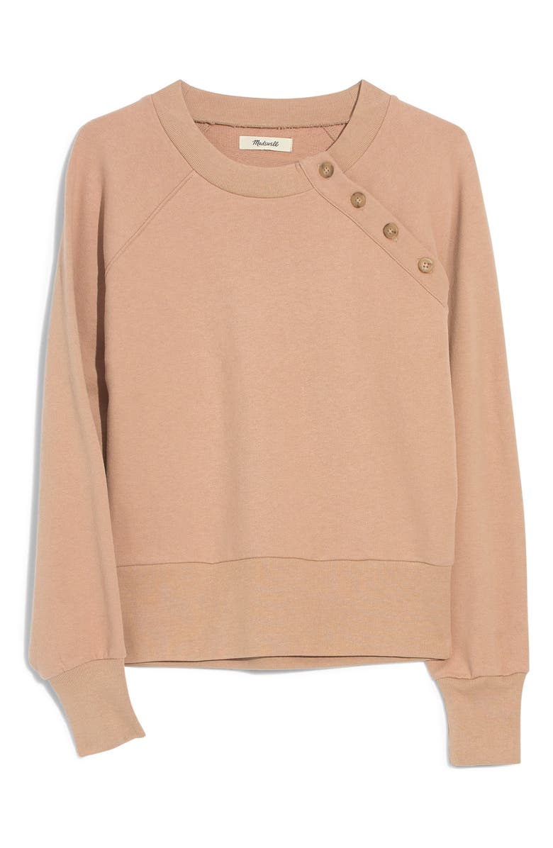 Madewell Button Detail Sweatshirt, Main, color, 