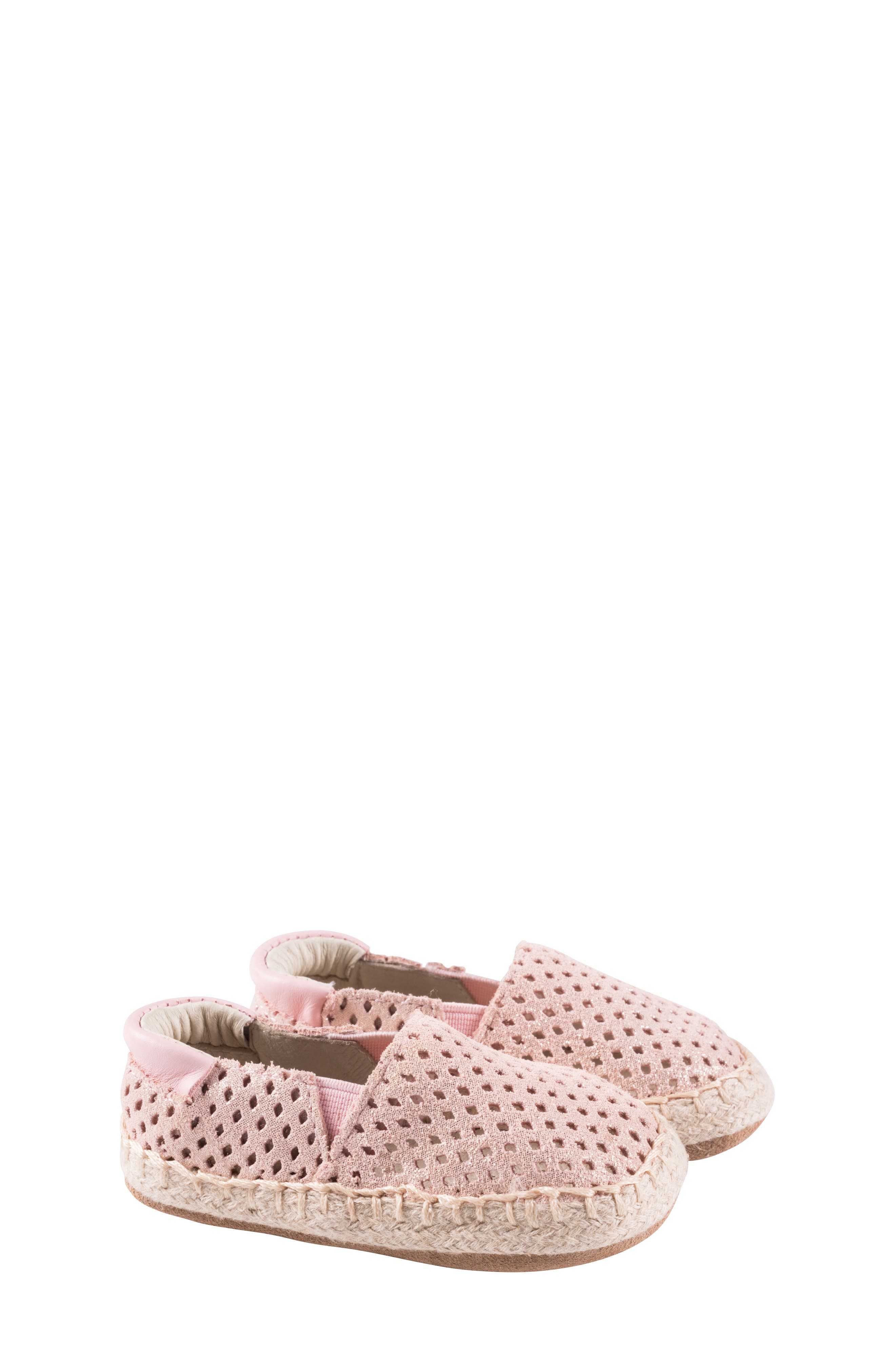 Ellie Espadrille Crib Shoe, Main, color, PINK SHIMMER
