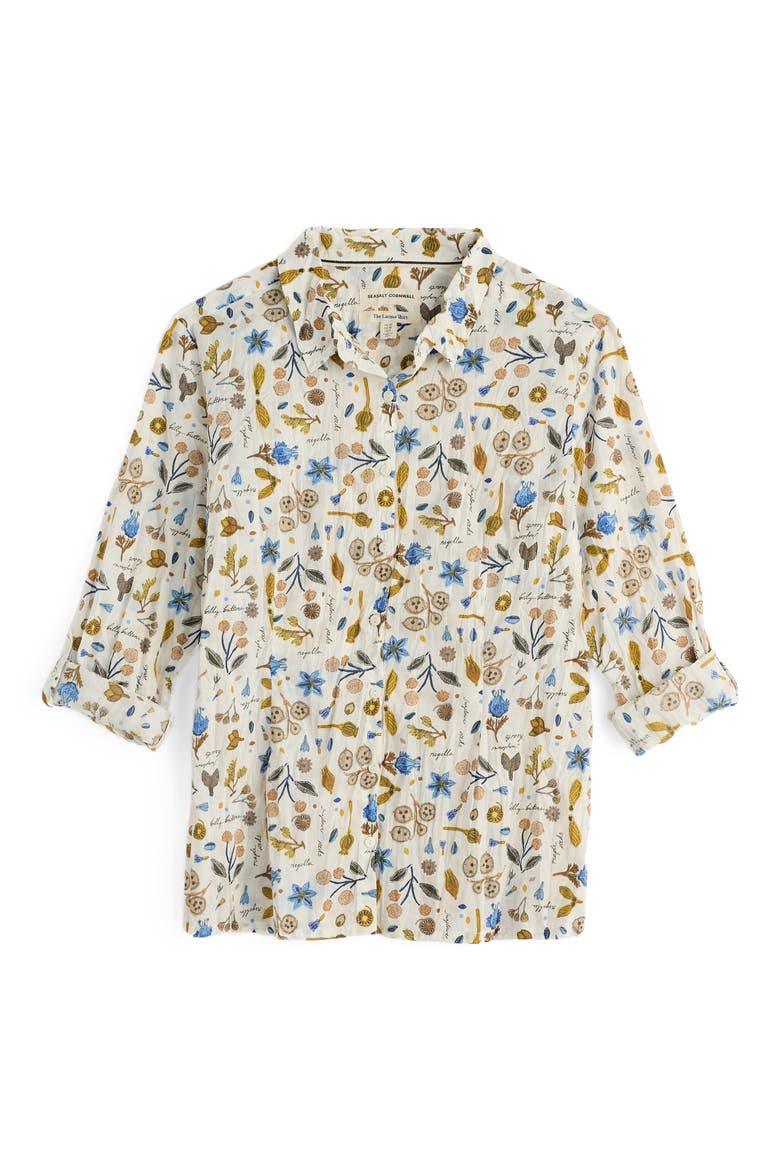 Larissa Crinkled Organic Cotton Shirt, Alternate, color, SEED COLLECTING CHALK