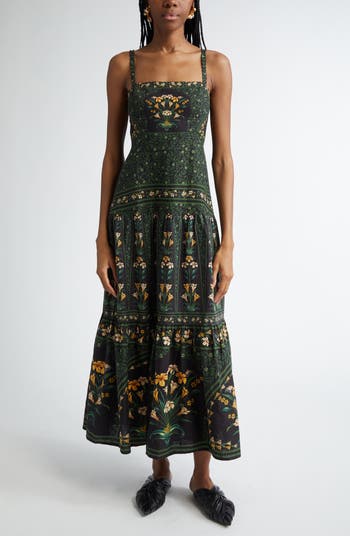 Flowers Arch Back Sleeveless Maxi Sundress