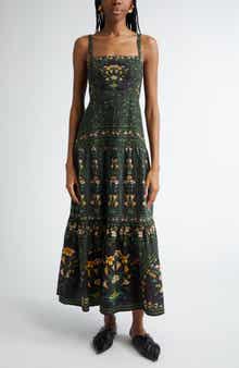 FARM Rio Flowers Arch Back Sleeveless Maxi Sundress