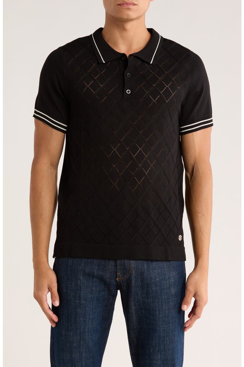 Short Sleeve Knit Sweater, Main, color, BLACK