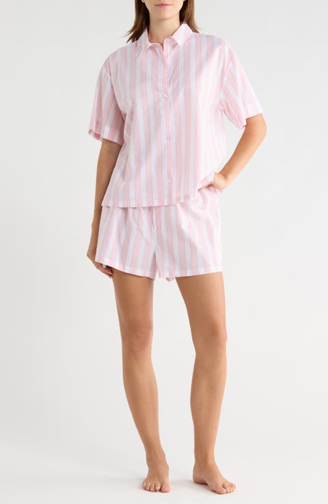 Yarn Dye Stripe Shortie Pajamas