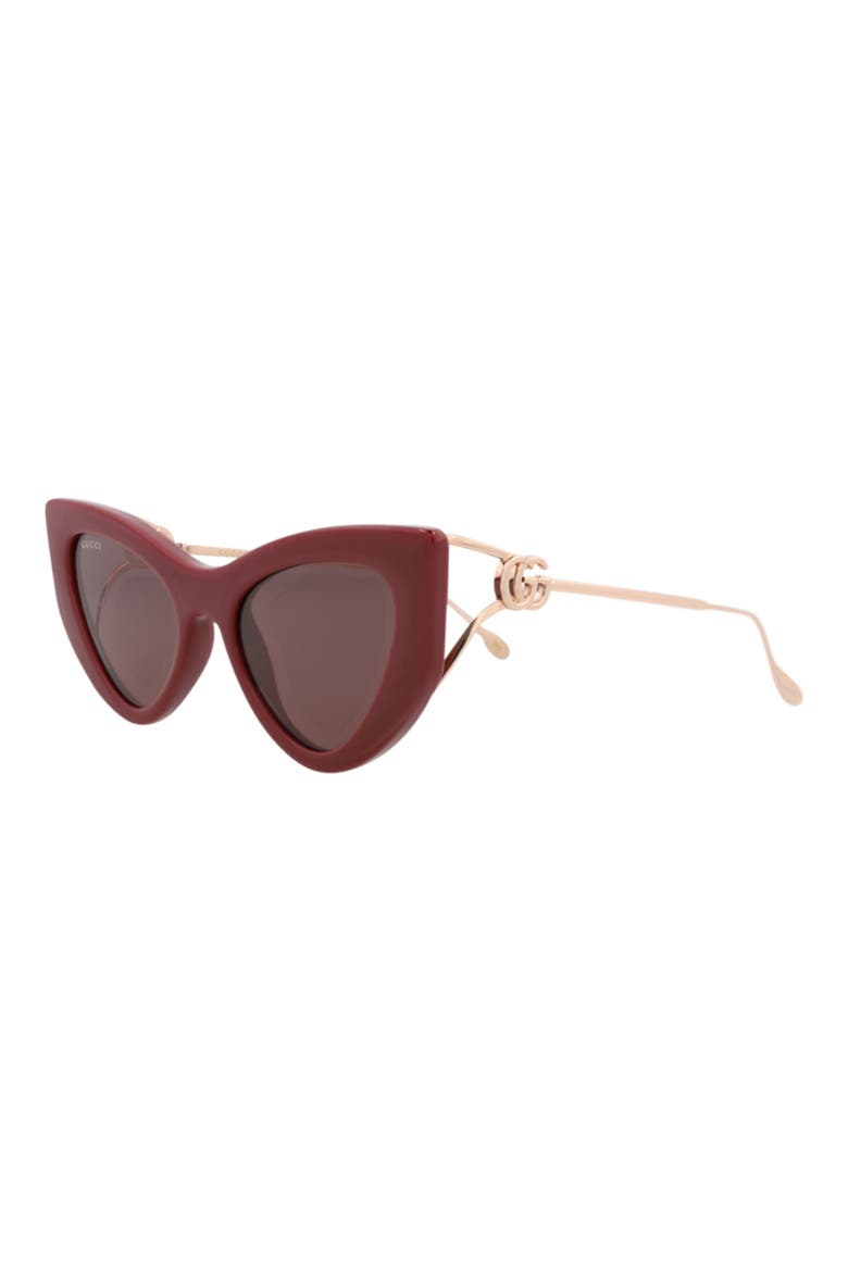52mm Cat Eye Sunglasses, Alternate, color, BURGUNDY GOLD VIOLET