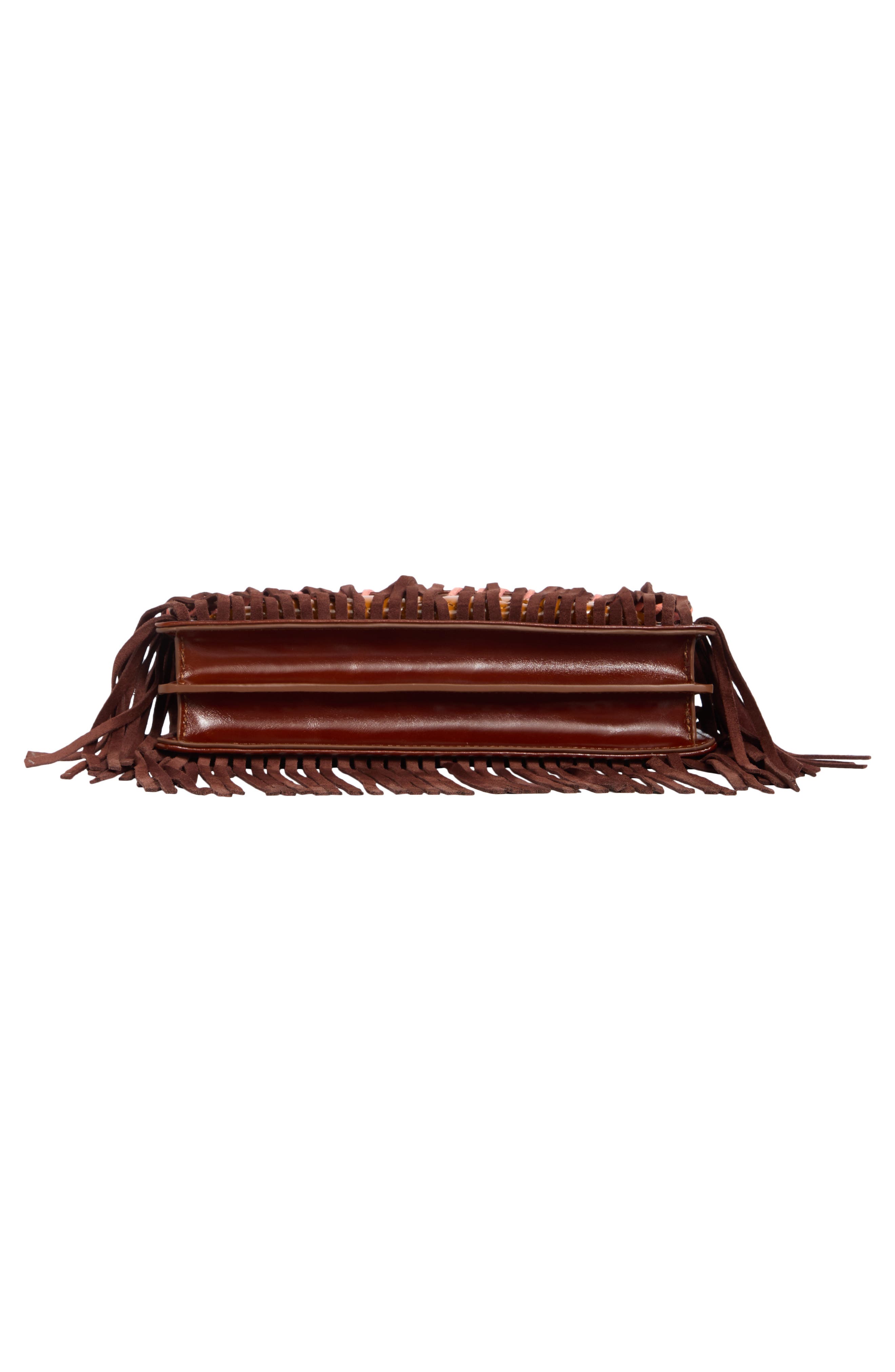 Shoreditch EW Kurt Fringed Leather Crossbody Bag, Alternate, color, TAN COMB