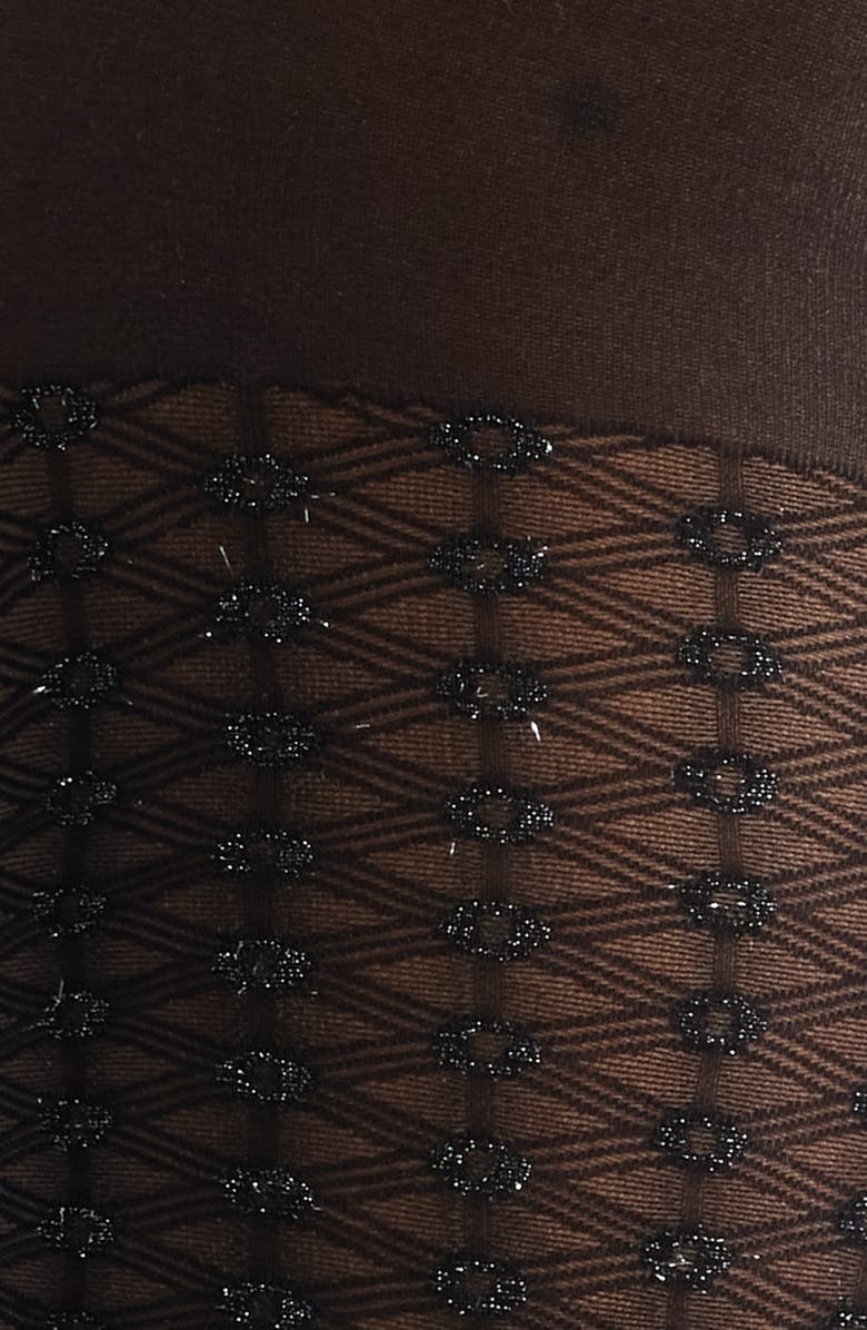 Nordstrom Sparkle Diamond Pattern Sheer Tights, Alternate, color, Black