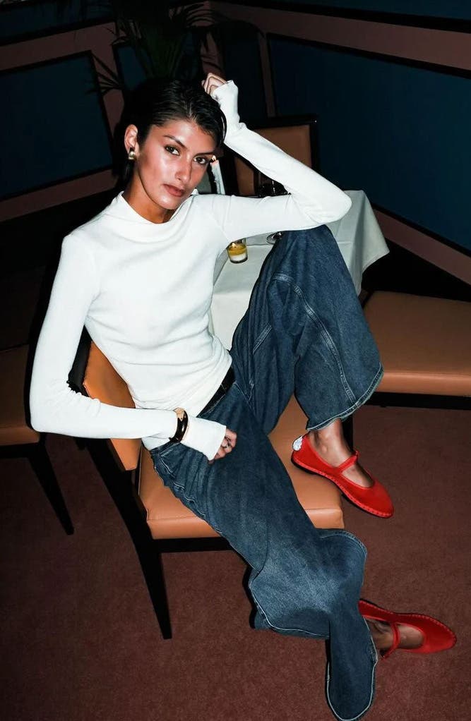 Mellark Mary Jane Flat, Alternate, color, RED