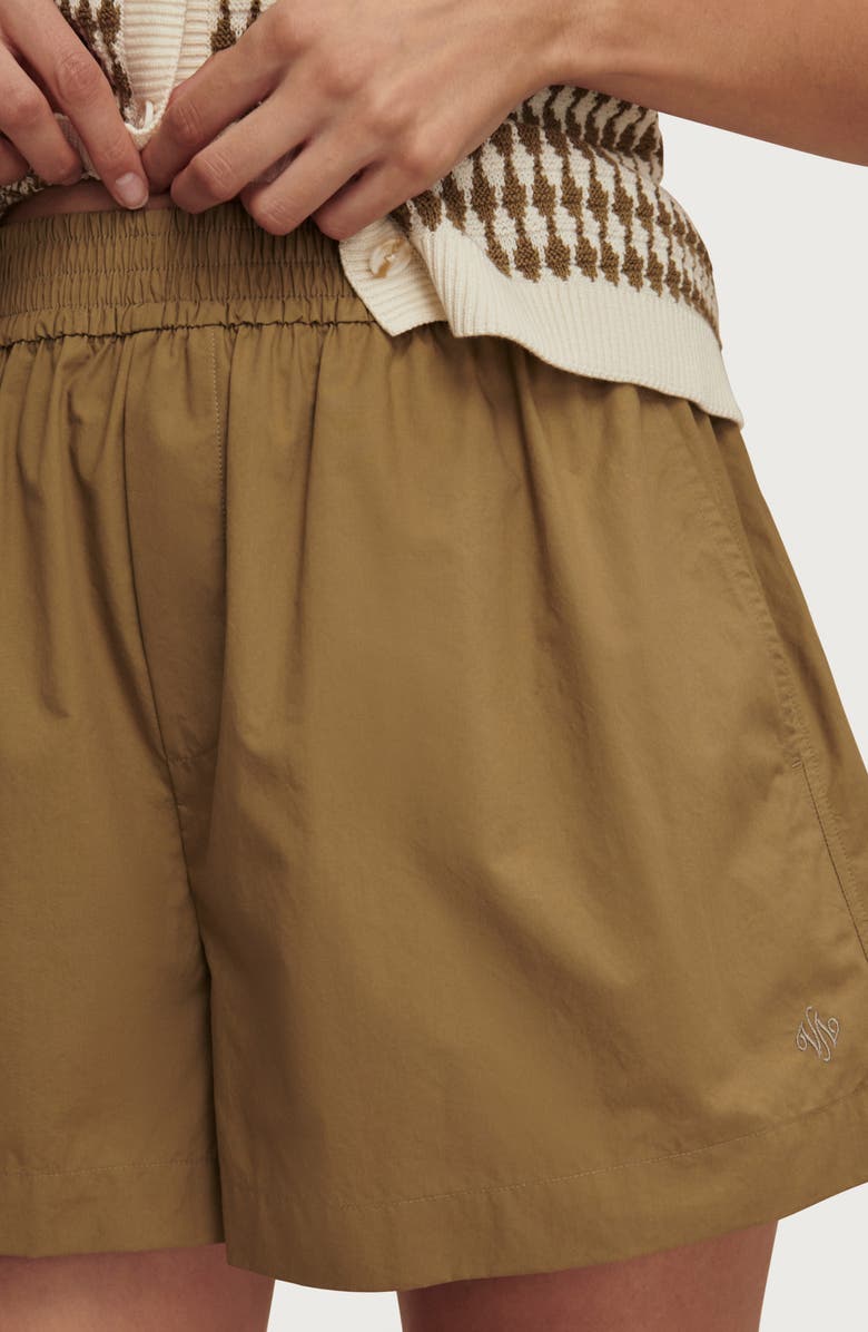 Varley Morales Cotton Poplin Shorts, Alternate, color, Golden Olive