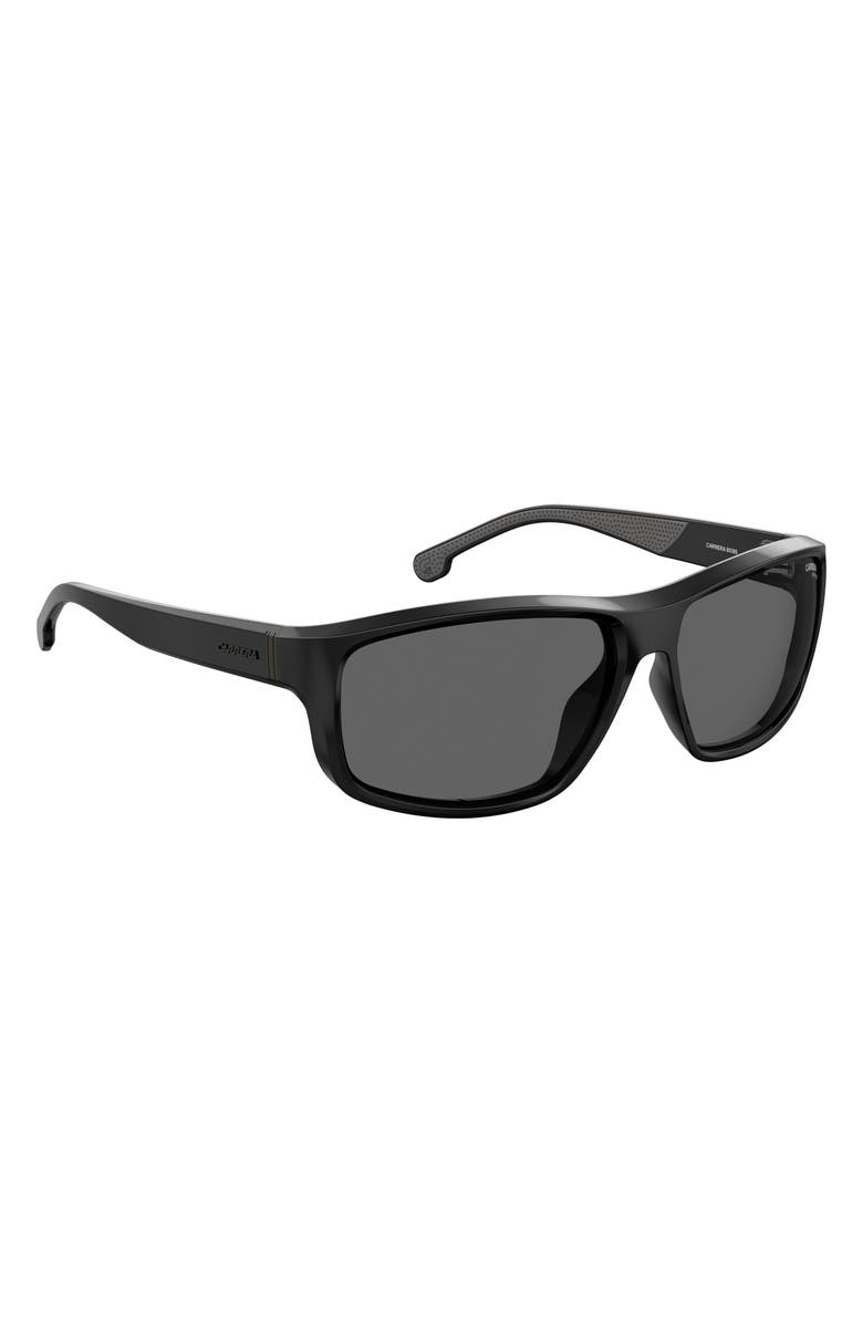 Carrera Eyewear 61mm Rectangular Sunglasses, Alternate, color, Black