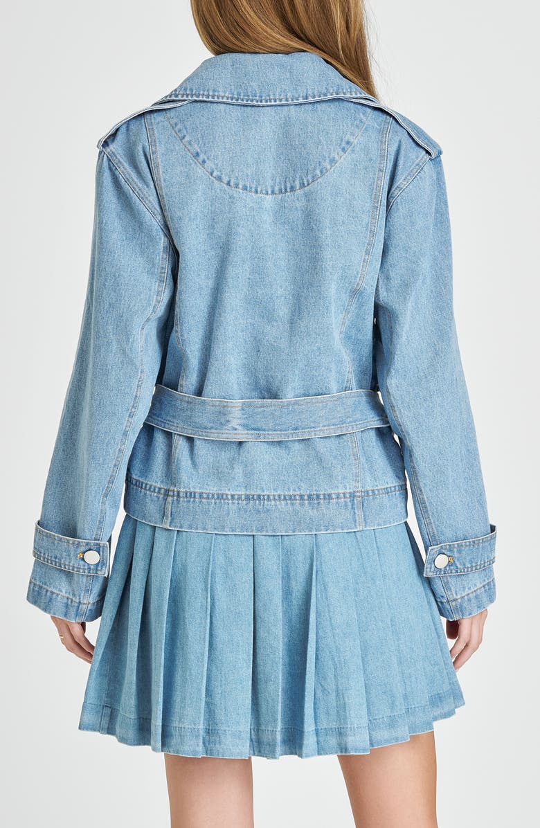 WAYF Harper Denim Trench Coat, Alternate, color, Vintage Blue