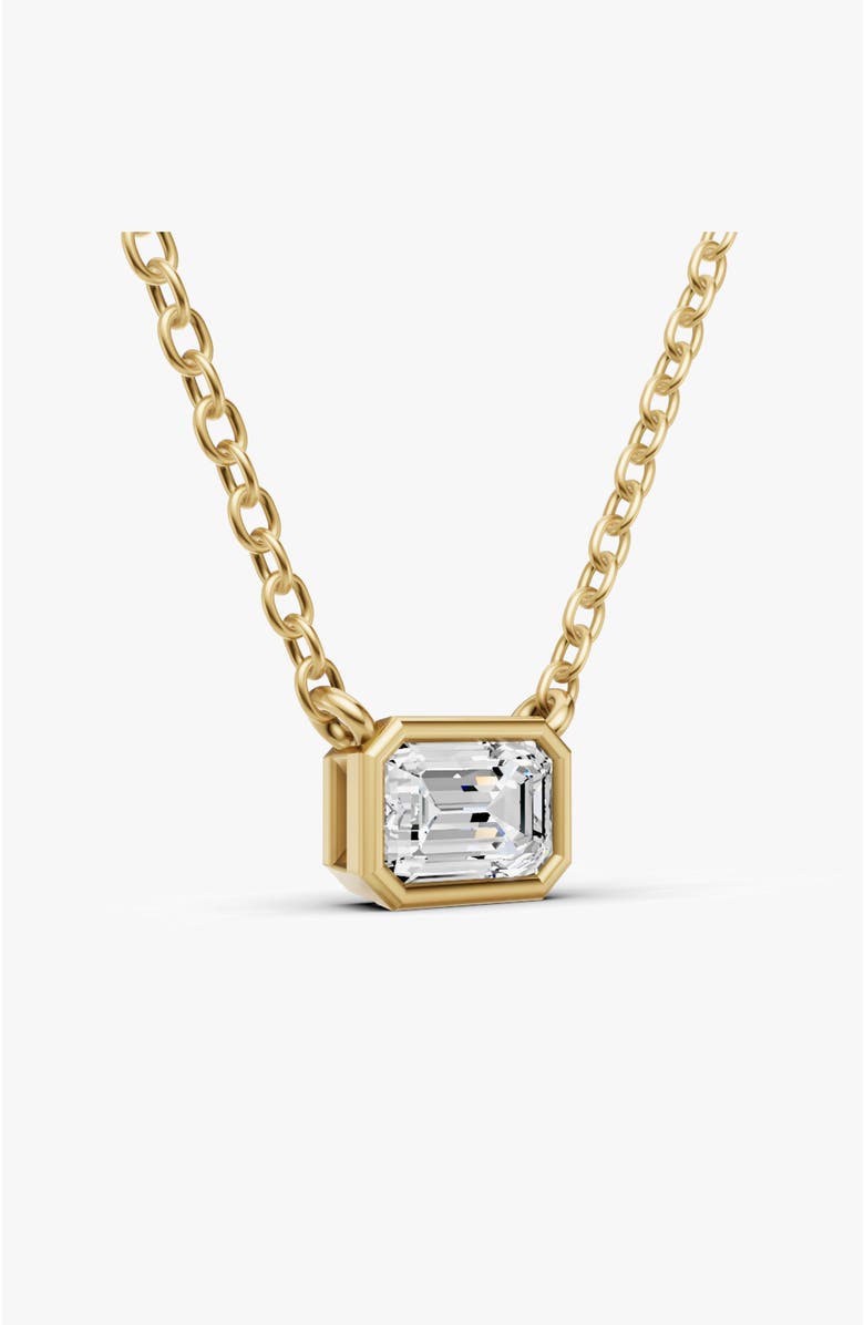 SEREIA OFFICIAL 14K Gold 1 ct Lab-Grown Emerald Cut Bezel Pendant, Alternate, color, Yellow Gold