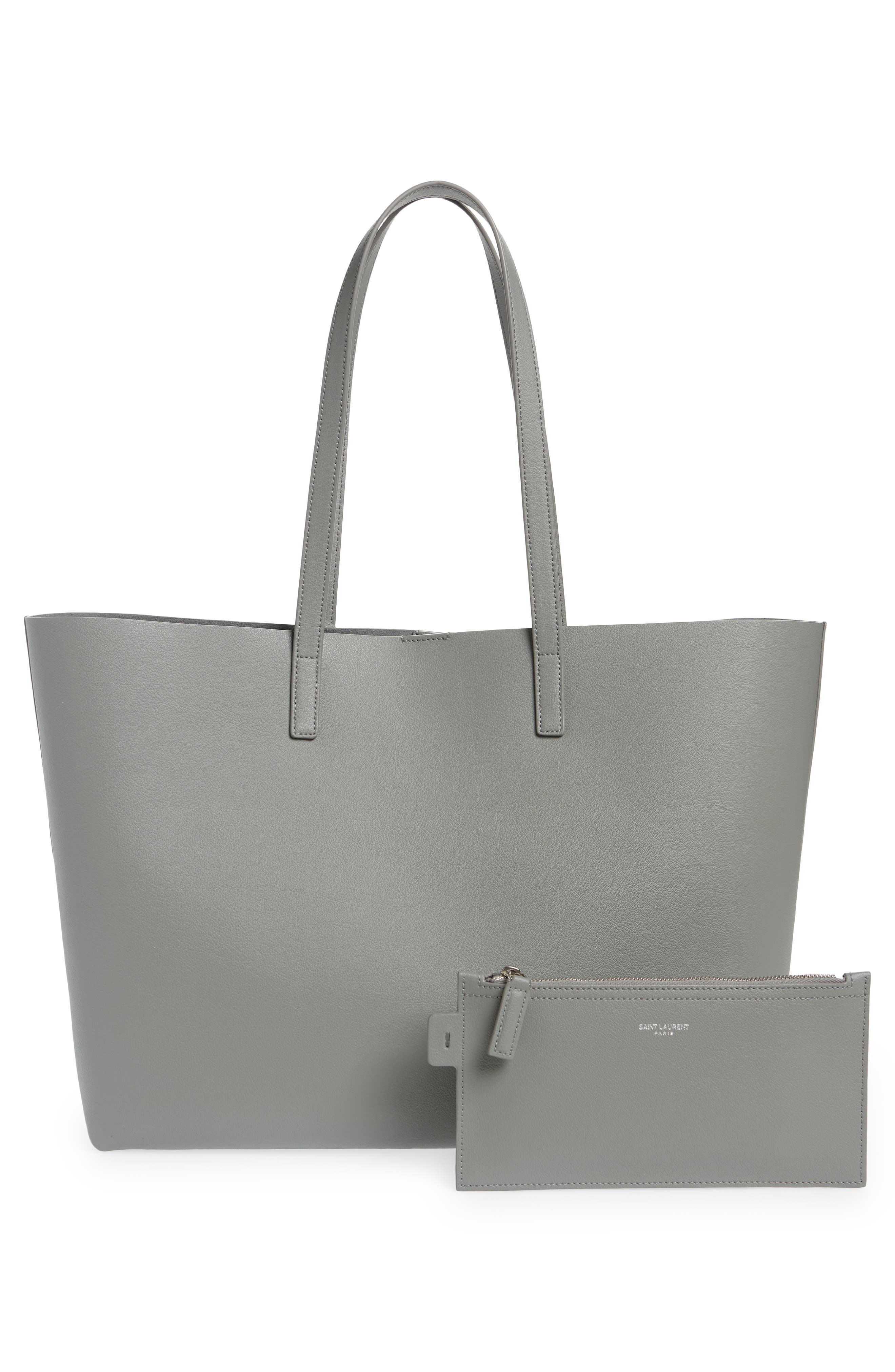 Saint Laurent Medium East/West Leather Shopping Tote, Alternate, color, 