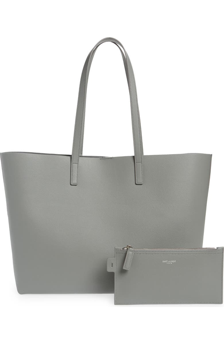 Saint Laurent Medium East/West Leather Shopping Tote, Alternate, color,