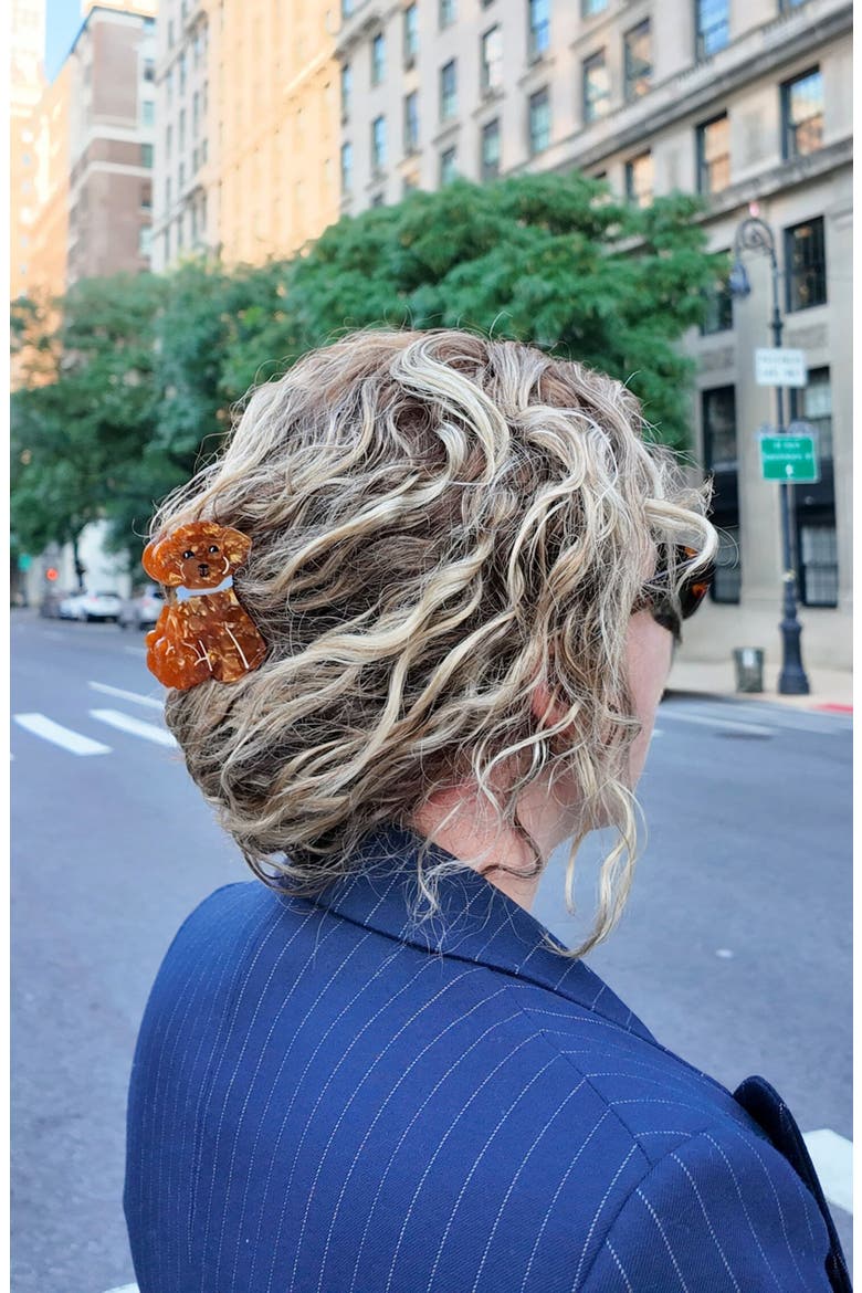 Doodle Puppy Claw Clip, Alternate, color, BROWN