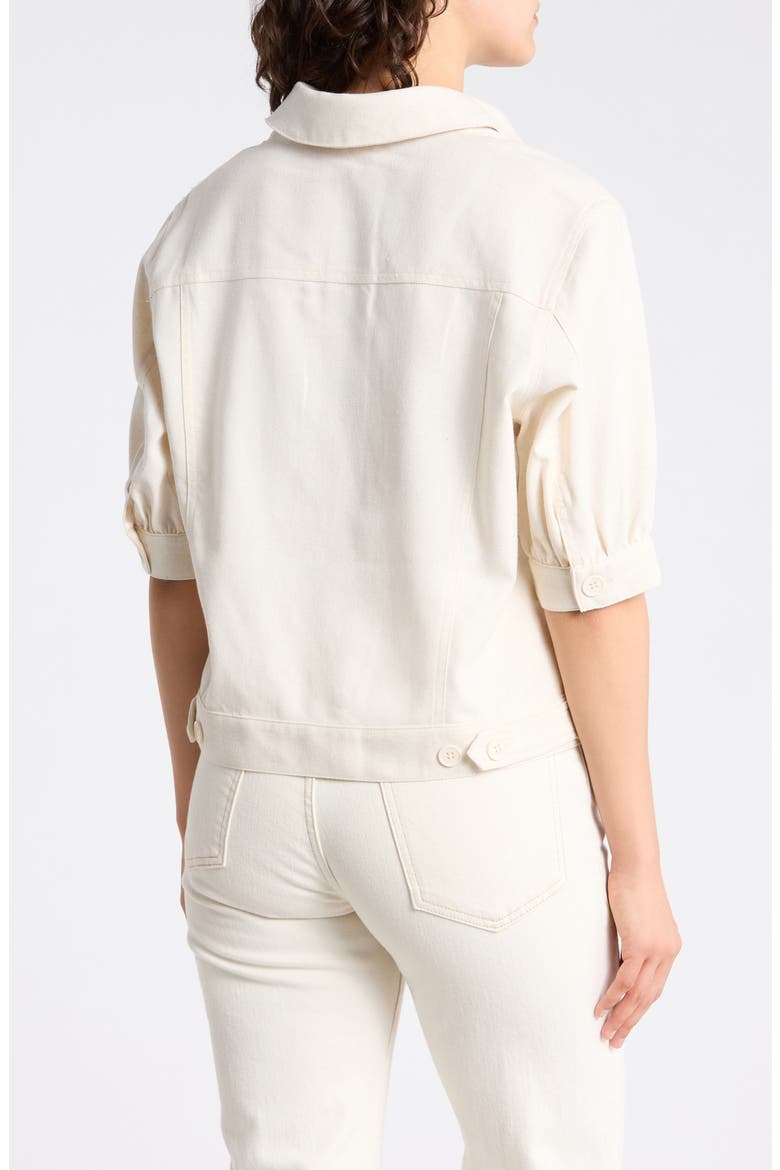 Twill Short Sleeve Jacket, Alternate, color, NATURAL
