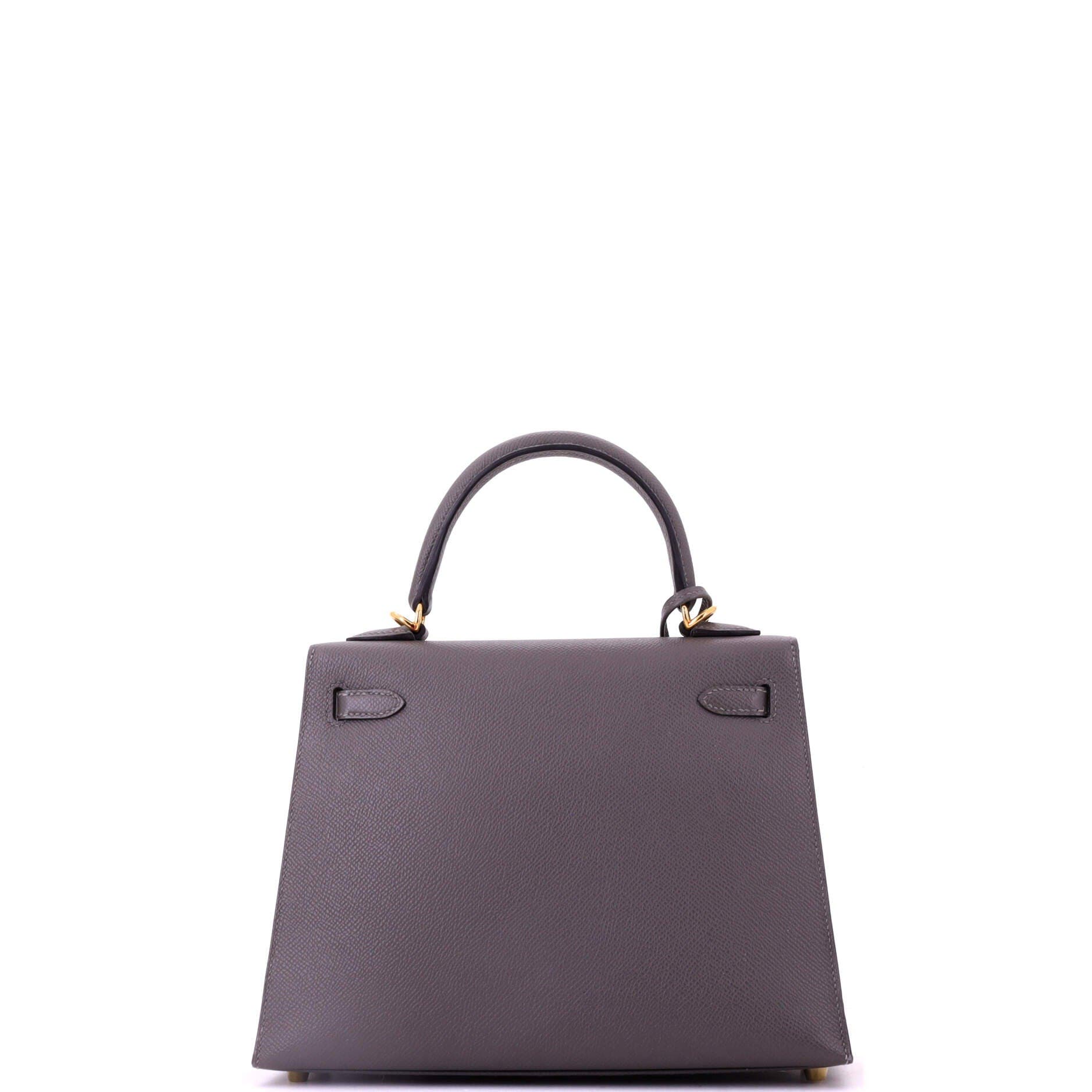 Pre-Owned Hermes Kelly Handbag Grey Epsom with Gold Hardware 25, Alternate, color, Gris Meyer