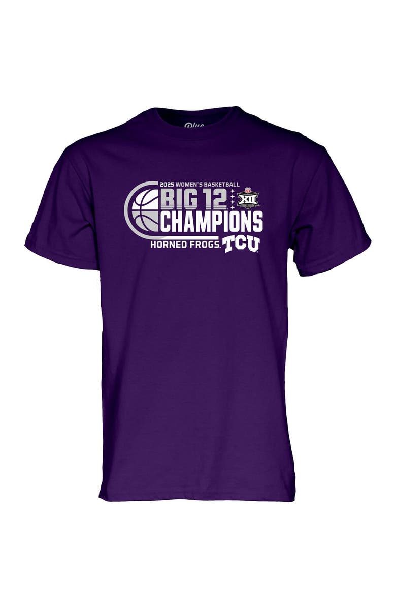 BLUE 84 Men's Blue 84  Purple TCU Horned Frogs 2025 Big 12 Women's Basketball Conference Tournament Champions Locker Room T-Shirt, Alternate, color, 