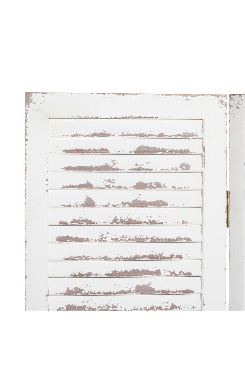 SONOMA SAGE HOME Cream Wood Farmhouse Room Divider Screen with Horizontal Slats, Alternate, color, Cream